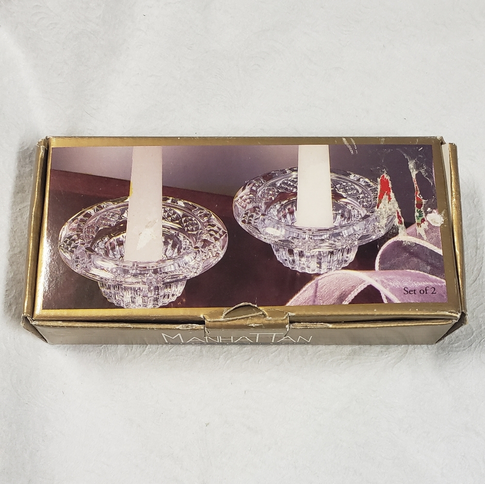 Crystal Clear Manhattan Candle Lights Moonlight Crystal Candle Stick Holders 2